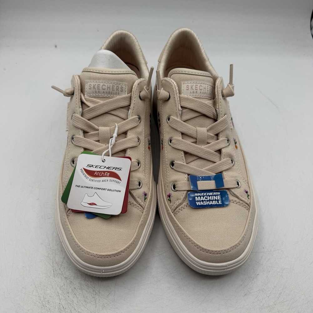 Skechers Arch Fit Arcade Subtle Bouquet Shoes Womens Sz 8 Natural Floral Slip On - Picture 5 of 11